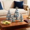 4Pcs/Set Blue Coastal Christmas Tree Ornaments Wooden Ocean-Themed Table Centerpieces Xmas Party Figure Home Decor