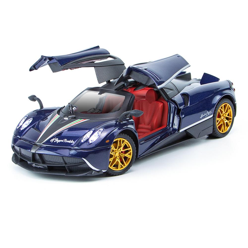 1/24 Pagani Huayra Dinastia Diecast Alloy Car Model Toys 4 Door Opened Sound And Light Pull Back Sports Vehicles For Child Gifts