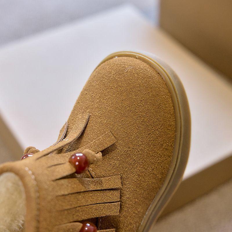 Girls' Fashionable Anti-slip Boots, Winter Children's Princess Tassel Ankle Boots