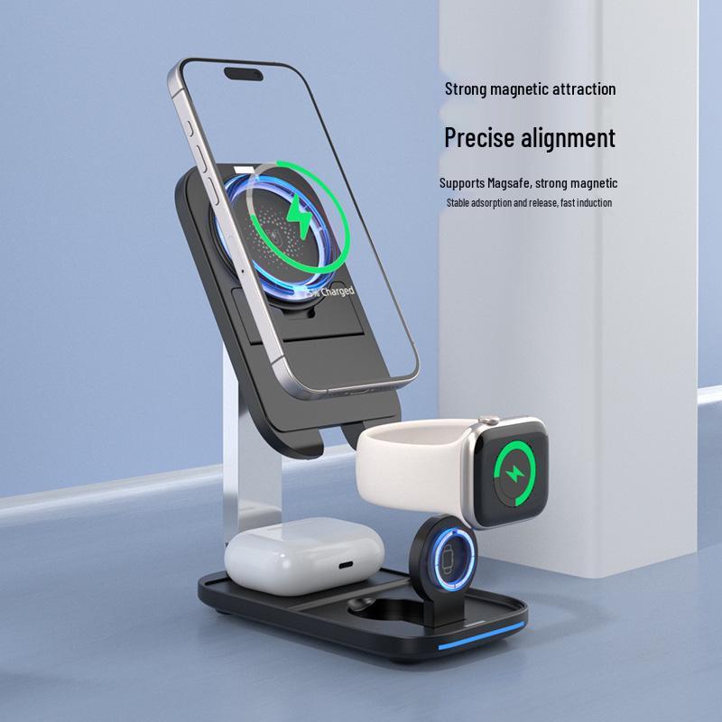Foldable Magnetic 3-in-1 Wireless Charger for Apple Devices