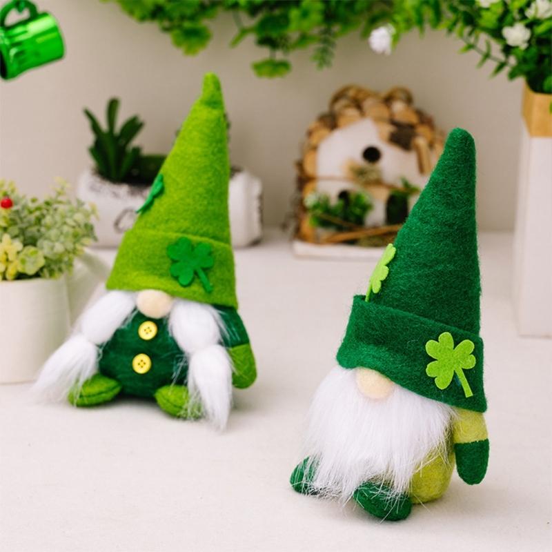 Patrick Day Gnome Decorations Handmade Gnome Ornament, Handmade Gnome Gift for Kid Adult Patrick Day Festival
