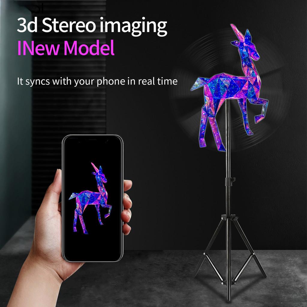 24V3A 3D голографическая проекция Wifi светодиодный логотип голографический световой плеер пульт дистанционного управления 3D вентилятор голографические рекламные огни