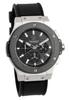 [HYAKUICHI 101] Watch 100m Waterproof Chronograph Date Display Rubber Belt Black X Silver Carbon Men's