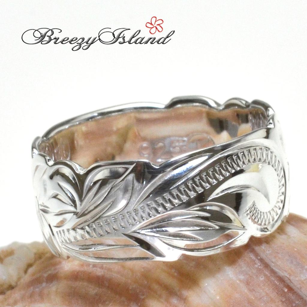Гавайское ювелирное кольцо Plumeria Scroll Ring Серебро 925 [BreezyIsland] & (US6-JP11.5)