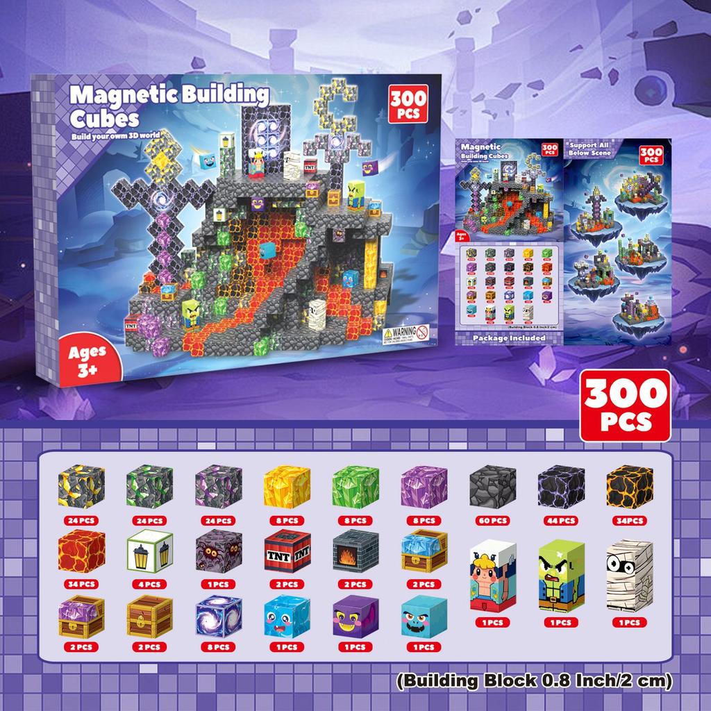 Магнитный куб-головоломка Cross MC Minecraft: Образовательные магнитные кубики для детей