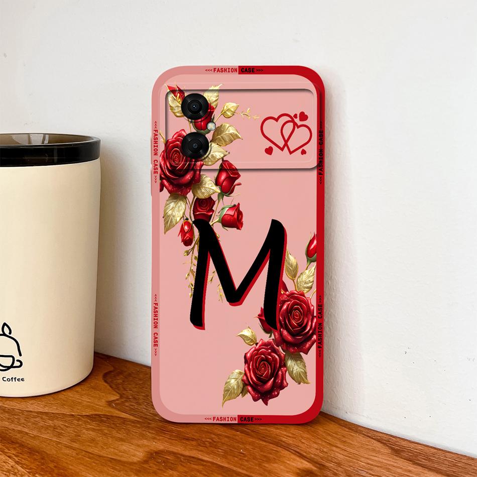 Чехол для Xiaomi Poco M4 M3 Pro Роскошный с розовыми буквами Мягкий гладкий корпус из жидкого силикона для Poco M 4 M 3 Легкая крышка для телефона