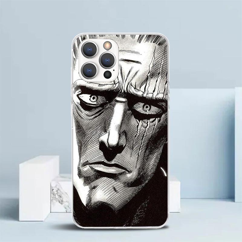 Мягкий чехол One P-Punch-Man Saitama King для iPhone 16 17 Air 15 14 Pro Max 16E Чехол для телефона 13 Mini 12 11 7 SE 8 С рисунком Подходящий