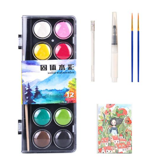 Набор акварельных красок для детей в коробке 12 цветов/48 цветов акварельные краски с кисточками бумажная портативная акварельная палитра