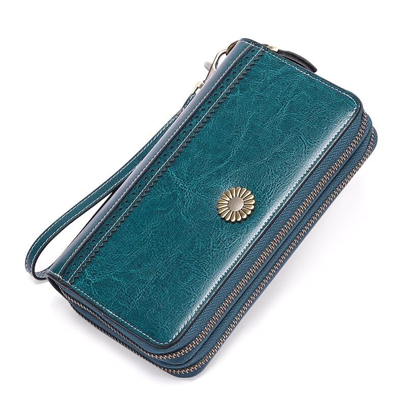 Кошельки из натуральной кожи Zency, новинка 2021 года, роскошная мода для женщин, кошелек с множеством отделов, длинный женский кошелек большой вместительности