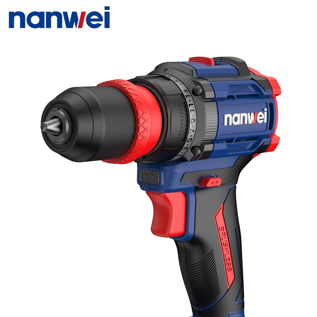 NANWEI Электрическая отвертка 4-в-1 50 Нм с несколькими головками, бесщеточным двигателем, 20 В