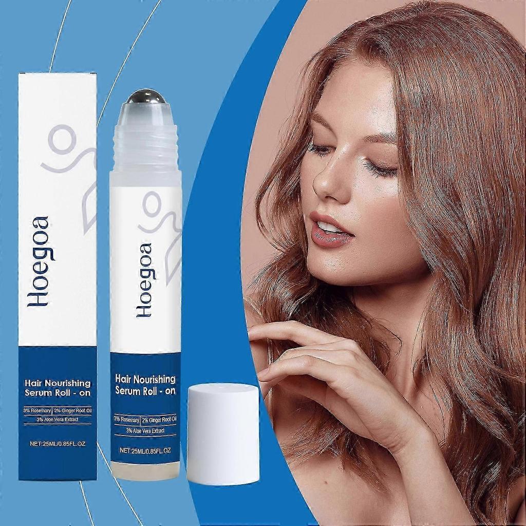 HOEGOA Rosemary Hair Care Serum Roll On 25ml Nourishing Scalp Hair Treatment for Growth, Shine &