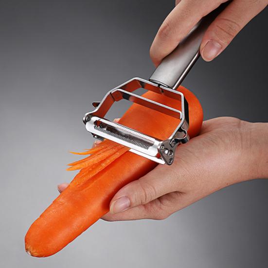 Терка для очистки овощей Многофункциональная нержавеющая сталь с удобной ручкой с двойной головкой и удобным крючком для хранения