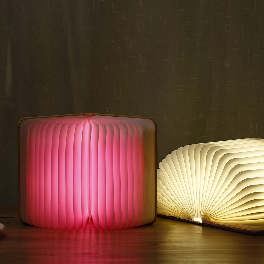 USB-зарядка для книги, мини-складной ночник, креативный подарочный светильник для книги, деревянная обложка