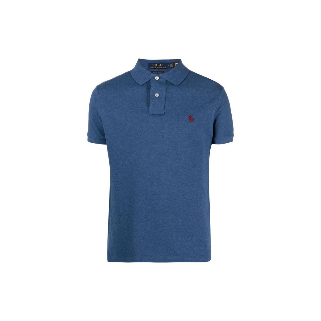 Polo Ralph Lauren Solid Logo Embroidered Short Sleeve Polo Shirt Men Tops Navy-Blue 710680784-046