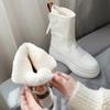 New Warm Fur Ankle Furry Boots Women Snow Shoes Platform Short Boot Winter Thick Plush White Botas