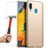 Protective Case - PROSHOP - for Samsung A20e - Flexible - Gold - Set of 2 Tempered Glass