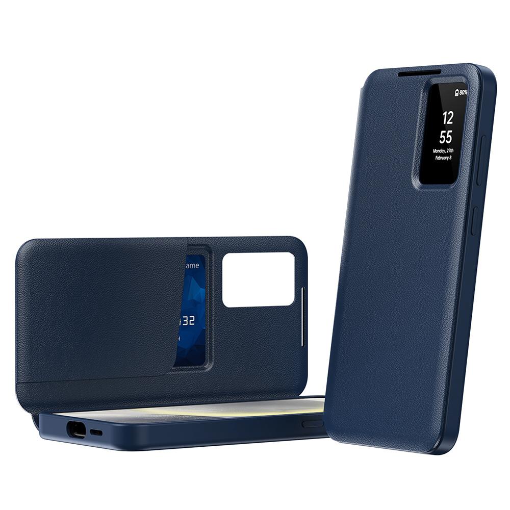 For Samsung Galaxy S24 FE Case with Card Holder Smart View Window Leather Phone Cover