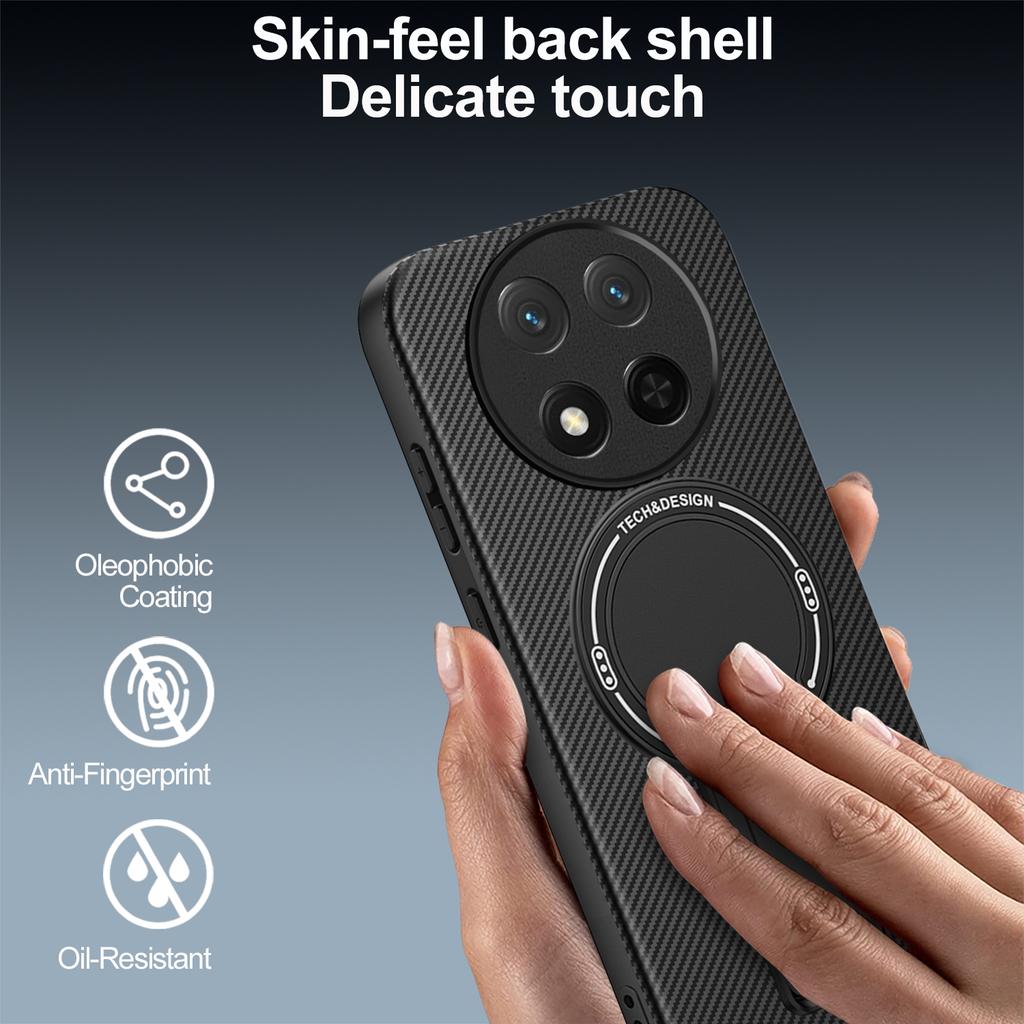 Чехол для телефона Honor X9c 5G/X60 Pro 5G/Magic7 Lite 5G с текстурой углеродного волокна, PC+TPU накладка с подставкой