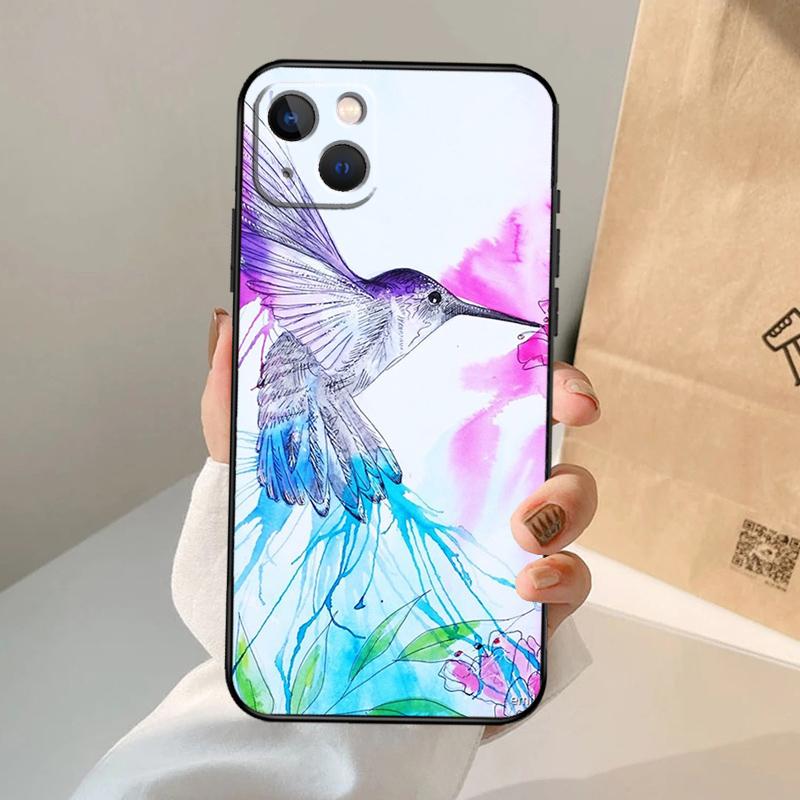 Чехол для телефона с колибри для iPhone 17 Air 16 15 14 13 12 11 Pro Max 12 13 mini 15 16 Plus 16e Чехол Coque