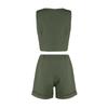 Women's Summer Fashion Casual Button Vest Shorts Suit Women's Clothing