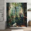 Солнечный декор для ванной комнаты с кошкой и растениями занавеска для душа - Художественный и освежающий декор для дома для стильного обновления дома Легко чистить