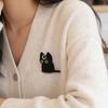 Загрузка Черная Кошка Милая Эмалевая Брошь Значок на Лацкан Значок Рюкзак Одежда Куртка Аксессуары Любителю Кошек Подарок Новинка Животные Украшения