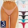 3Pcs/Set Sexy Thongs Low-Rise Lace G-string Panties Women Cotton T-Back Underwear S-XL Female Bikini Underpants Lingerie New
