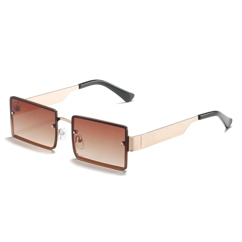 Fashion Rectangle Sunglasses Women Men Gradient Shades Sun Glasses Metal Frame Classic Brand Designer Eyeglasses Uv400
