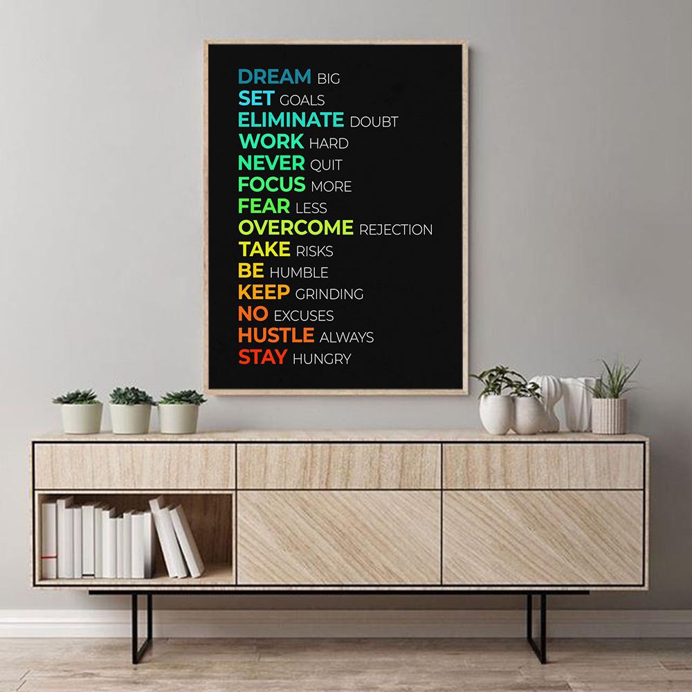 Dream Big Inspiring Quotes Canvas Painting Modern Wall Decorative Poster and Print Living Room Office Art Picture Home Decor No Frame