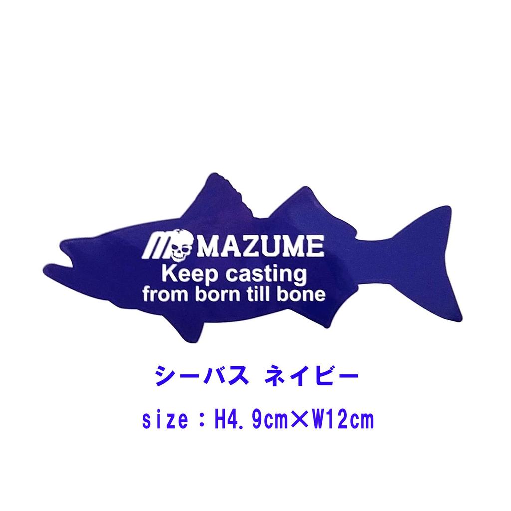 Наклейки Mazume Sea Bass III MZAS-663-01, 12 см в ширину, набор из 4 штук