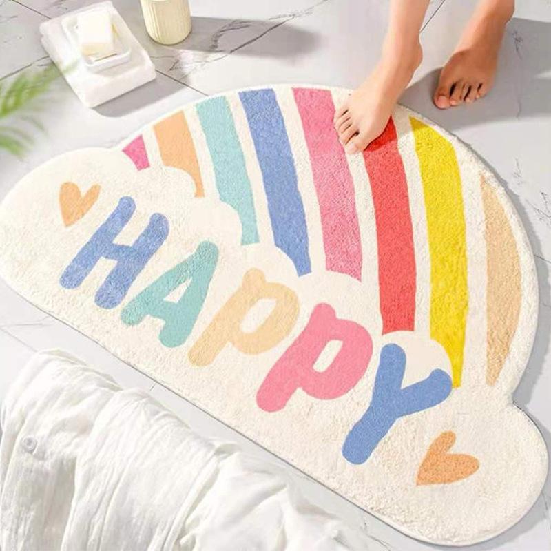 Cartoon Soft and Thick Imitation Cashmere Carpet Door Mat Dirt Resistant Wear-resistant Carpet Non-slip Absorbent Mat
