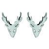 [N3393] - Silver Earrings 'Majestic Stag' (rhodium-plated) - 9x7 Mm