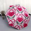 1pc Heart Ribbon Pattern Automatic Opening and Closing Folding Umbrella with 8 Iron Ribs - Portable, Foldable for Travel yy251124057