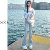 High-Waisted Light Blue Flared Jeans for Tall Women - Summer 2025 Slim-Fit Bell-Bottoms