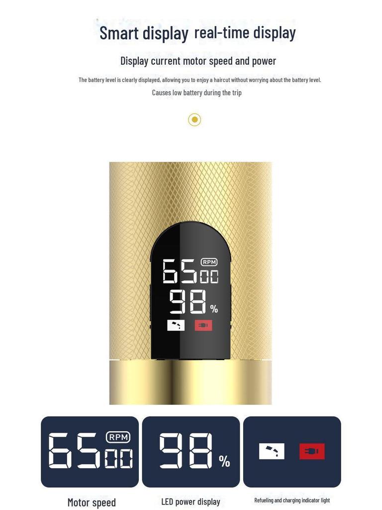 USB Rechargeable LCD Hair Clipper with Metal Body & Ceramic Blade