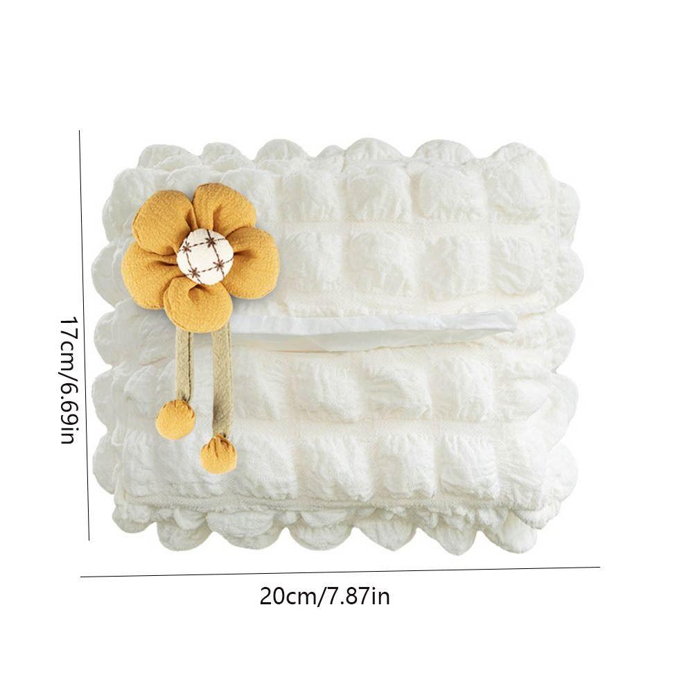 Puff Grid Car Hanging Napkin Holder Bow Paper Organizer Storage Bag  Headrest Armrest