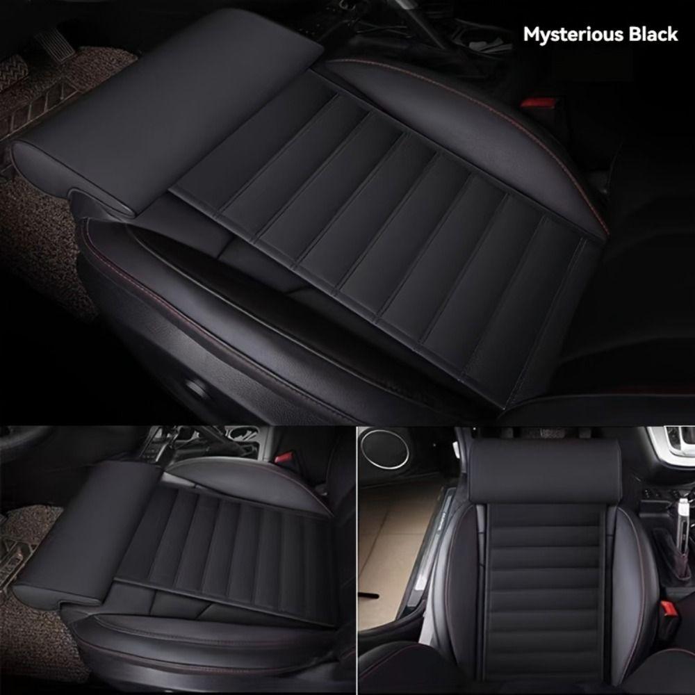 Leather Car Seat Extender Cushion Sweatproof Auto Front Chair Mat Leg Support Pillow Outdoor