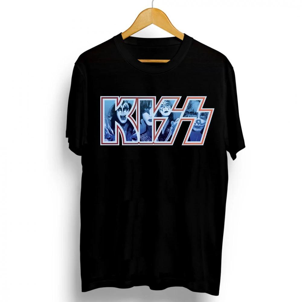 2021 New Fashion Kiss Band Rock Letter Poster Men's T-Shirt Graphics Funny Casual Short Sleeve Round Neck Shirt Hip Hop Tees