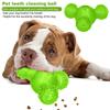 Assorted Colors Dog Food Toy 3-Hole Round Dog Puzzle Toy Teeth Care Chew Toy  Daily Feeding