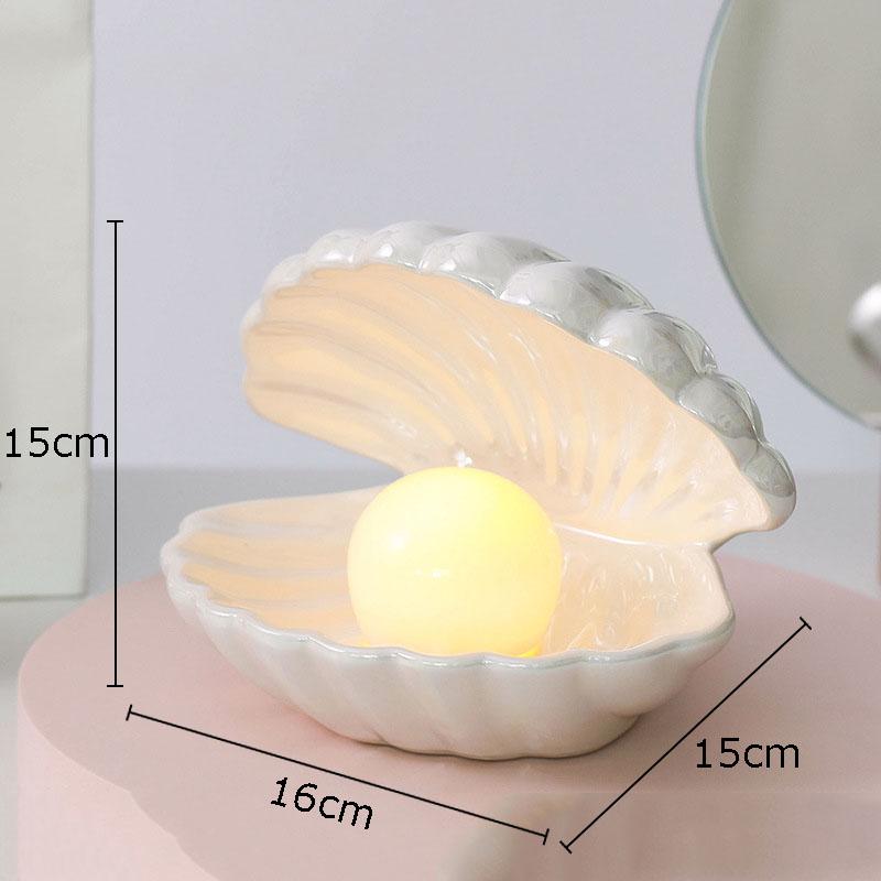 Керамическая лампа Dream Pearl Настольное украшение Ракушка Ночник Поделки Шкатулка для хранения ракушек Фарфоровые украшения Современный домашний декор