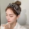 Non Slip Flower Lattice Wide Side Knot Headband Korean Head Wrap Women Hair Hoop Grid Hairbands