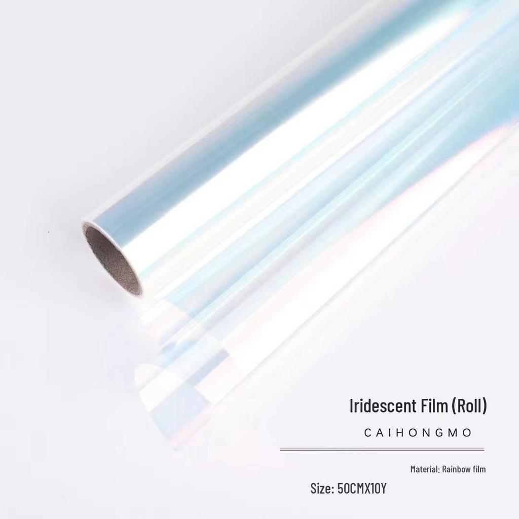 Бумага для упаковки цветов Shuanglan Rainbow Laser - Фантазийный градиент для DIY, Водонепроницаемые материалы для упаковки букетов