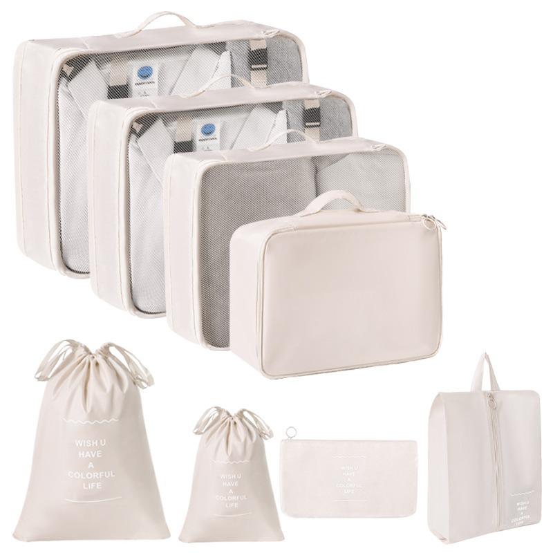 Travel Storage Bag Set - 7-Piece Multi-functional Compartment Bags for Clothes & Cosmetics