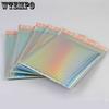 10pcs Rainbow Laser Aluminized Film Bubble Bags, Shockproof Self Adhesive Closure Waterproof Cushioning Anti Pressure Filling Bubble Envelope