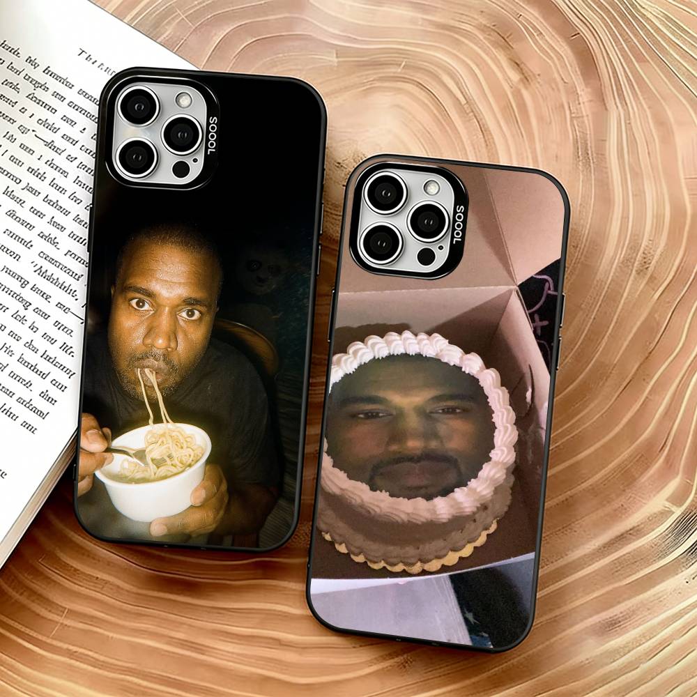 Смешной чехол для телефона Kanye West YE для iPhone 17,16,15,14,13,12,11 Plus,Pro Max,XS, Цветной Серебряный Покрытый Внутренний Чехол
