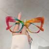 Oversized Cat Eye Glasses Women Stylish Vintage Blue Light Blocking Eyewear Butterfly Shaped Candy Color Rim Eyeglasses