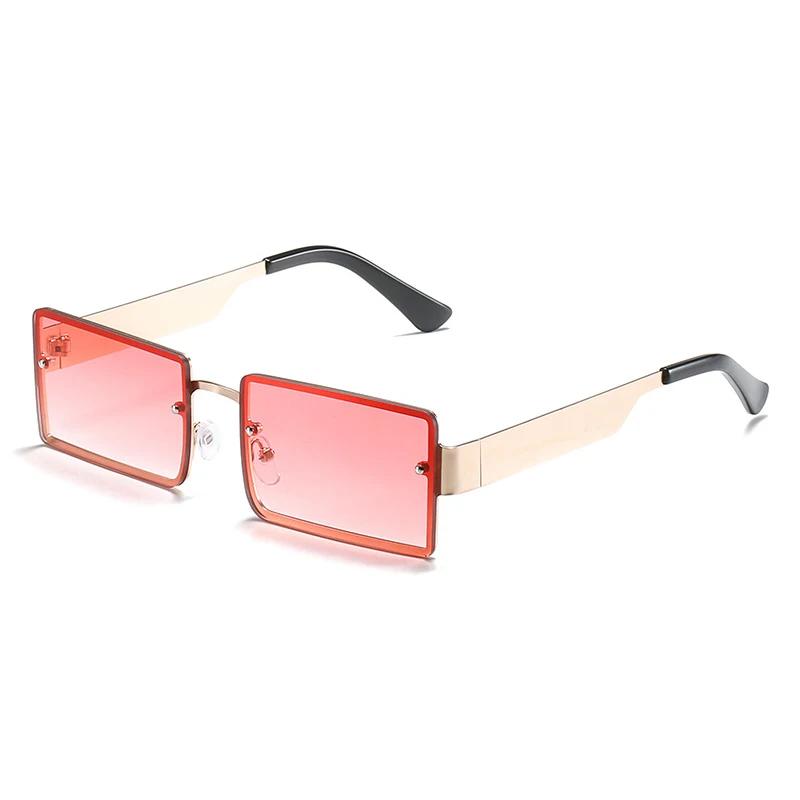 Fashion Rectangle Sunglasses Women Men Gradient Shades Sun Glasses Metal Frame Classic Brand Designer Eyeglasses Uv400