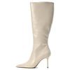 Pu Fashion Versatile High Heeled Knee High Boots 8.5Cm Women Boots White 12009410