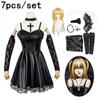 Cosplay Costume Misa Amane Imitation Leather Sexy Dress +Neck Jewelry+stockings+necklace Uniform Outfit Halloween Wig