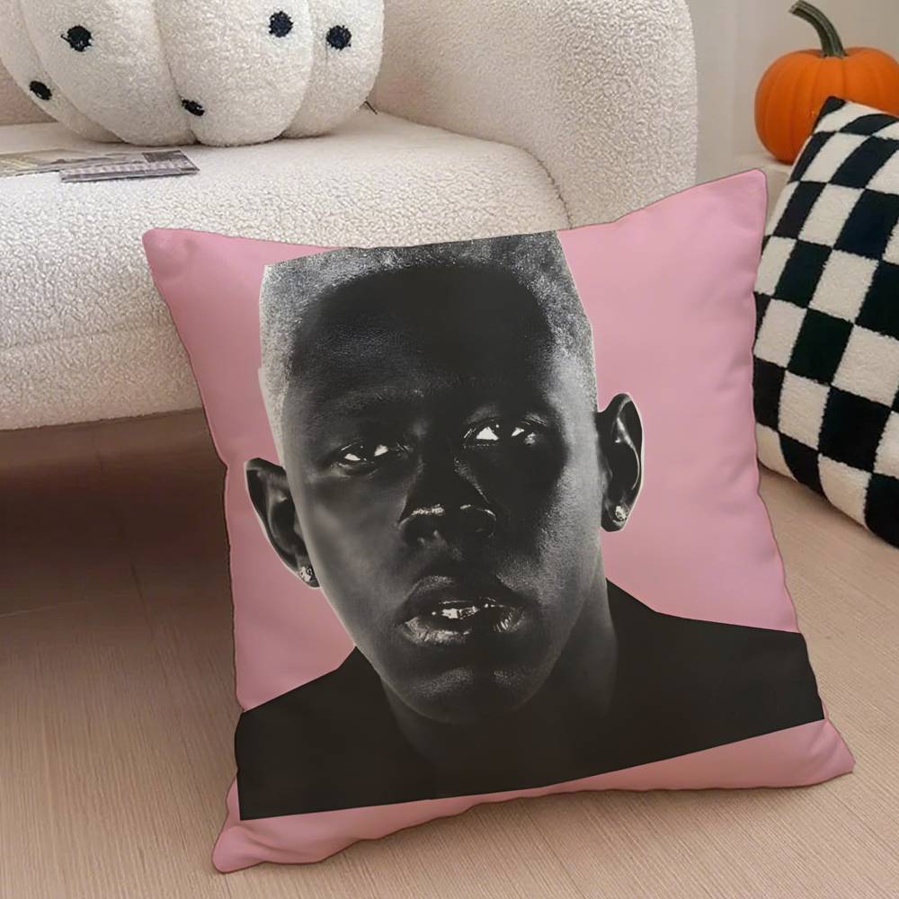 Т-Тайлер Креатор Рэпер Наволочка Наволочка против пылевых клещей Невидимая молния Шелковистый короткий плюш Чехол на подушку для дивана